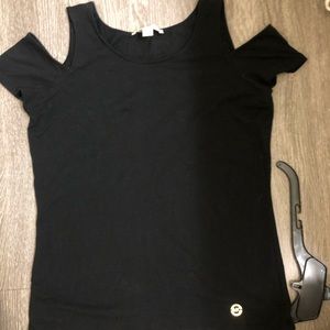 Black Michael Kors cold shoulder top